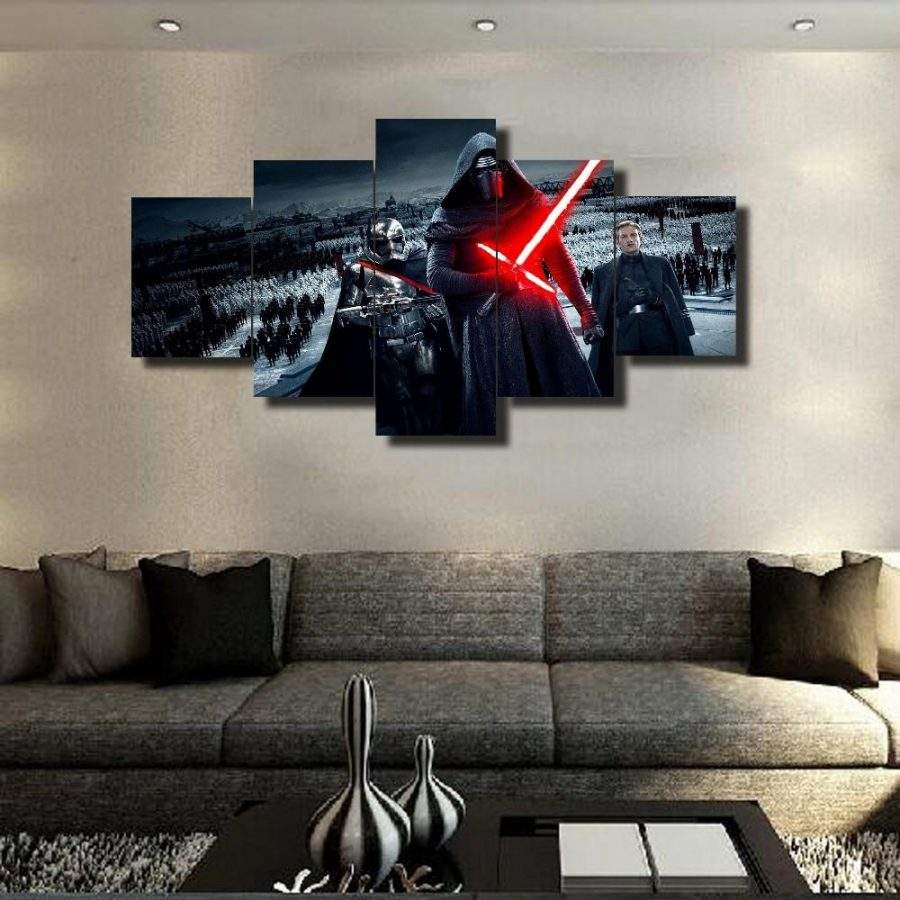 Darth Vader Kylo Ren Of Star Wars In Battle Canvas Wall Art