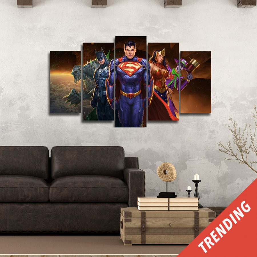 Dc Heros Characters In War Canvas Wall Art
