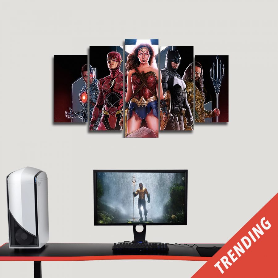 Dc Heros Characters Art Canvas Wall Art