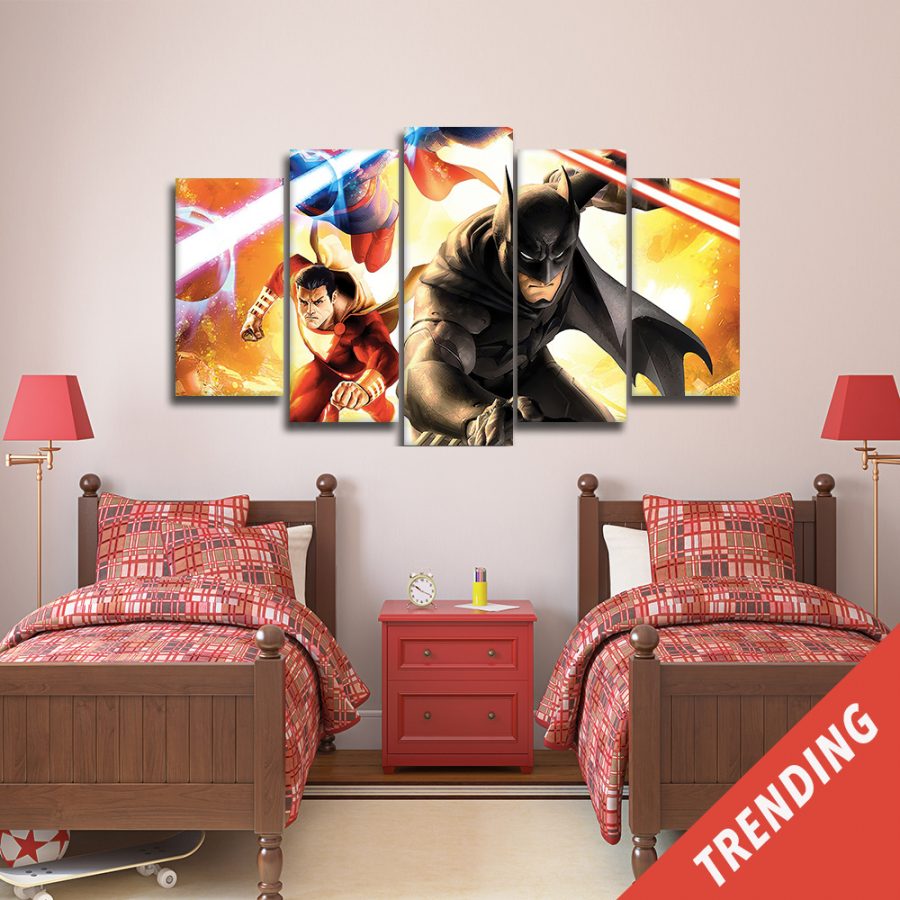 Dc Heros Running Canvas Wall Art