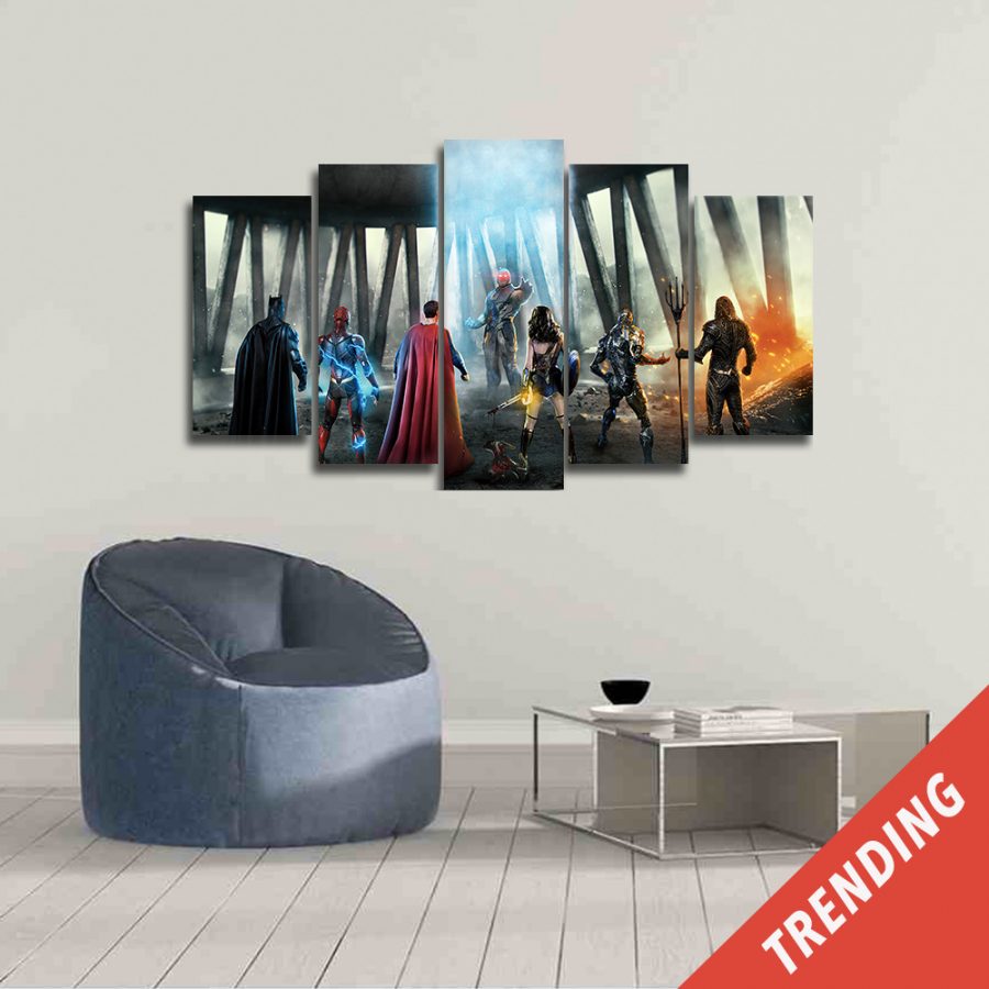 Dc Heros Light Canvas Wall Art