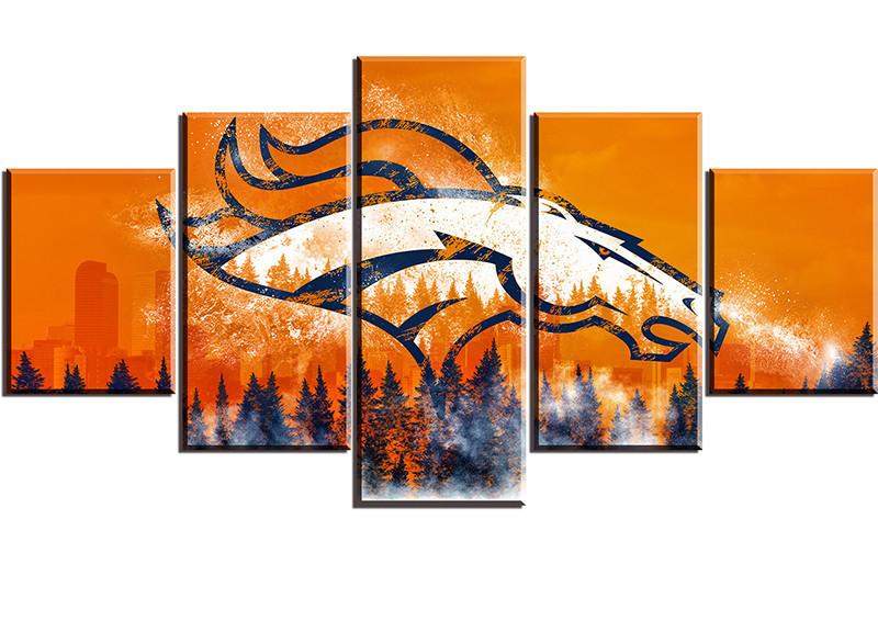 Denver Broncos Football Canvas Wall Art