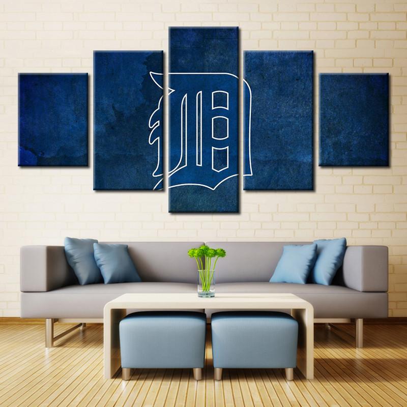 Detroit Tigers Sports Team Logo Canvas Wall Art