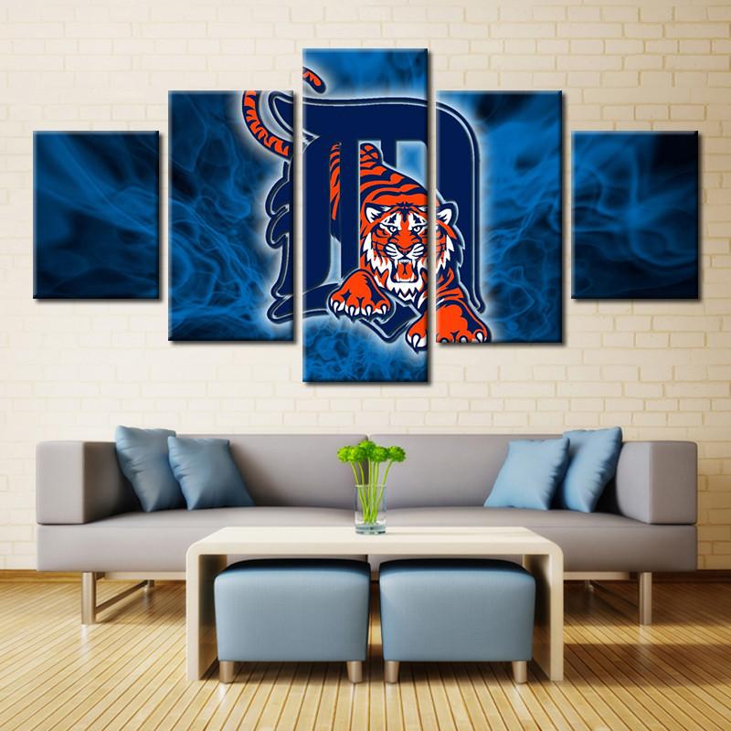 Detroit Tigers Sports Team Tiger Canvas Wall Art