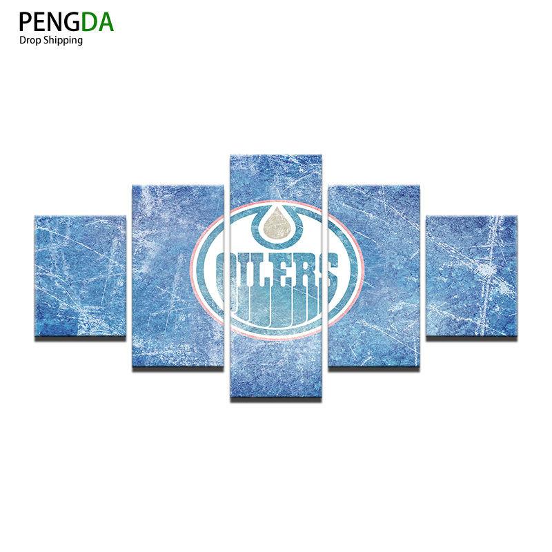 Edmonton Oilers On Ice Rink Canvas Wall Art