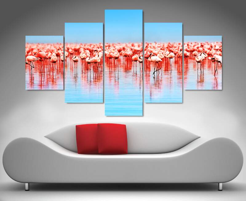 Flamingos Canvas Wall Art