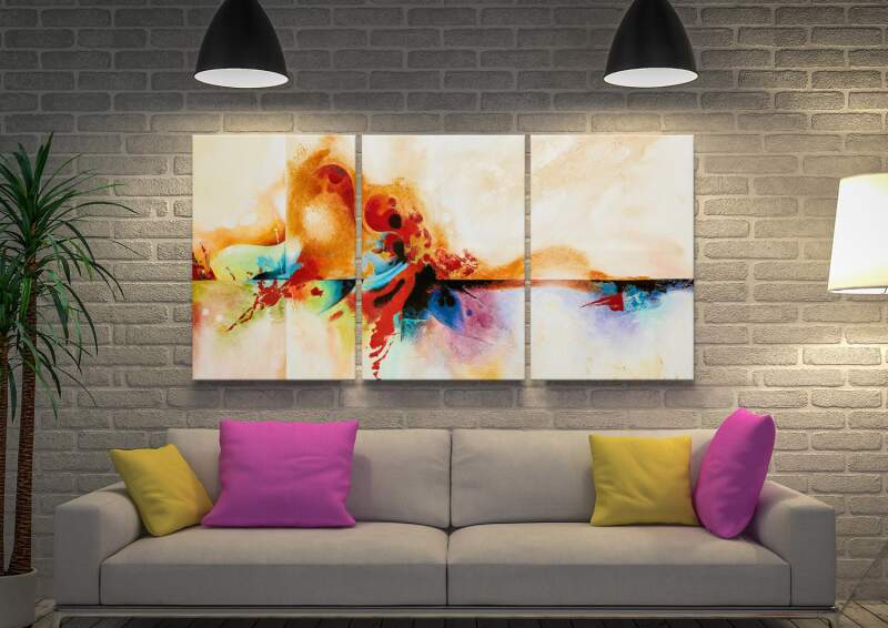 Genesis Abstract Triptych Canvas Wall Art