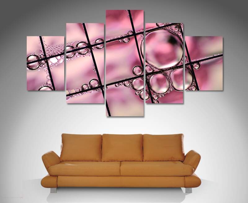 Pink Bubbles Diamond Canvas Wall Art