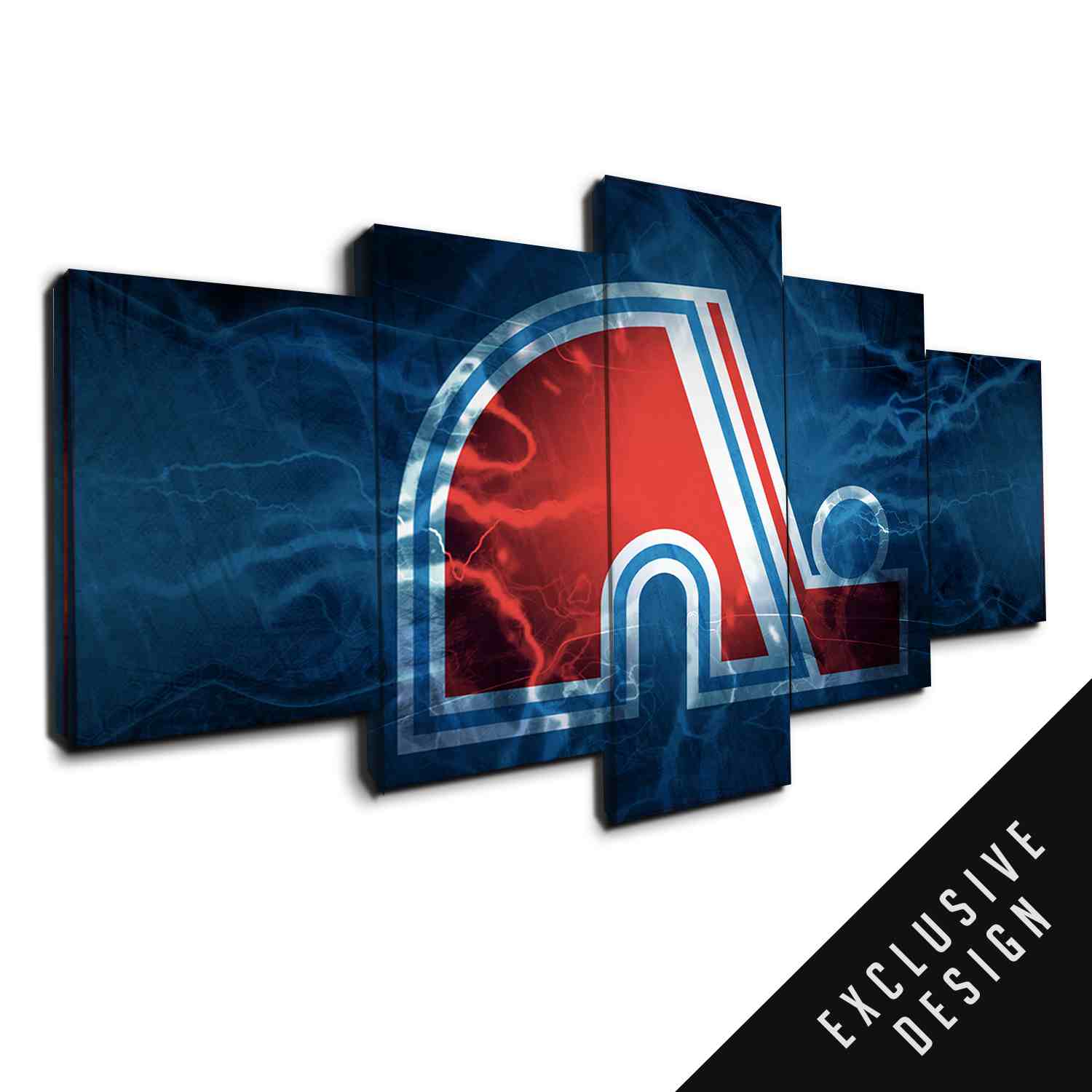 Nordique Quebec Hockey Stick Thunderbolt Canvas Wall Art