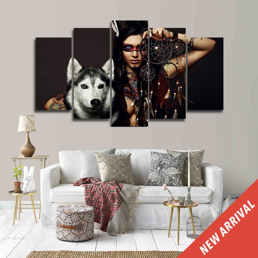 Husky Indigenous Canvas Wall Art