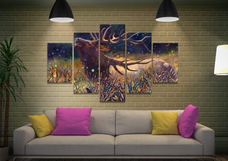 Wapiti Bull Elk Iris Scott Canvas Wall Art