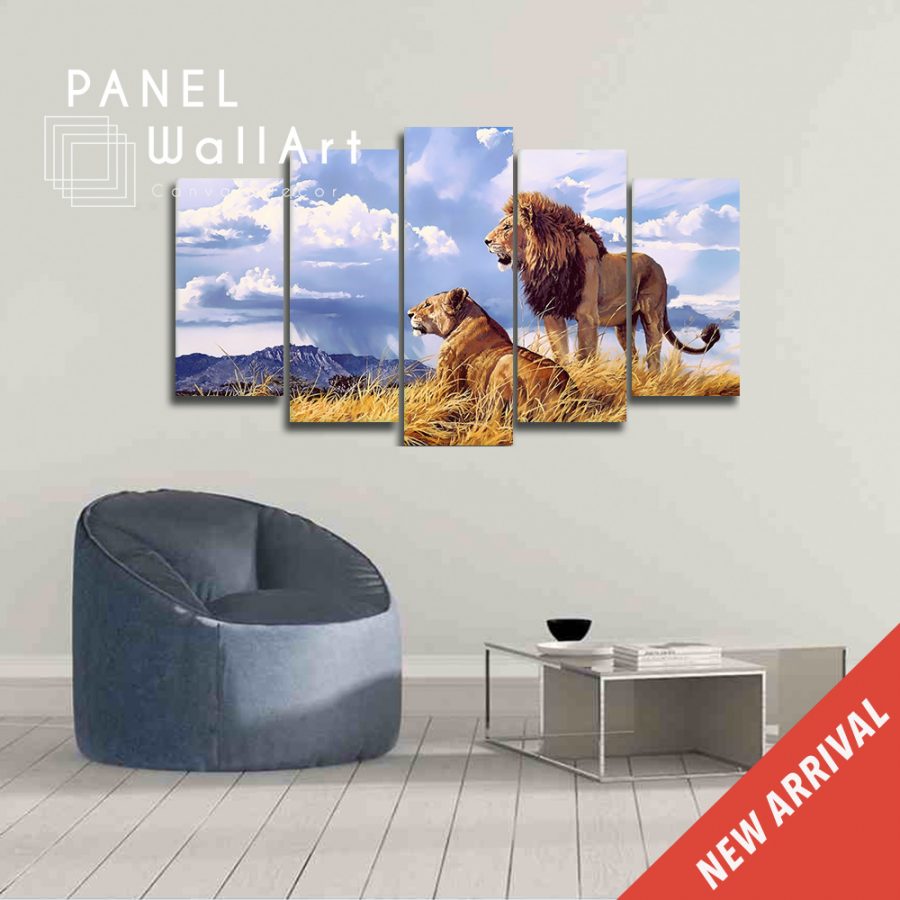 Lion Couple Canvas Wall Art
