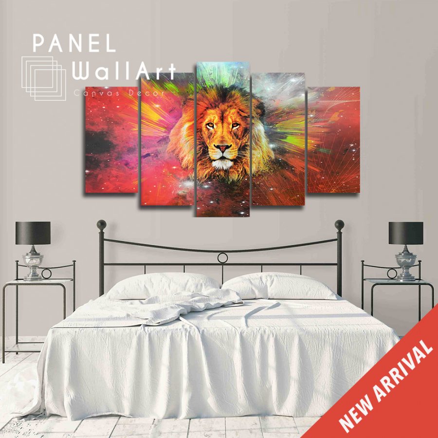 Lion In The Universe Canvas Wall Art