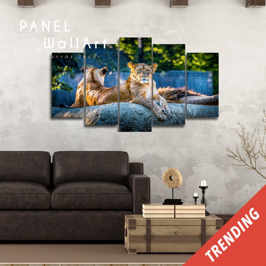 Lions Family Canvas Wall Art