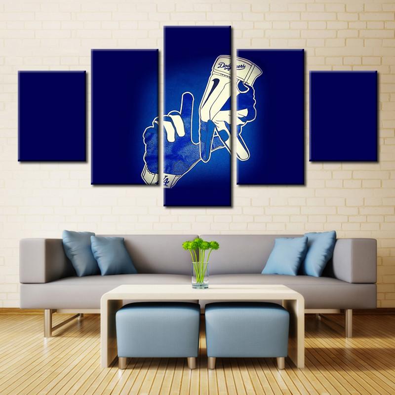 Los Angeles Dodgers Hand Gloves Victory Canvas Wall Art