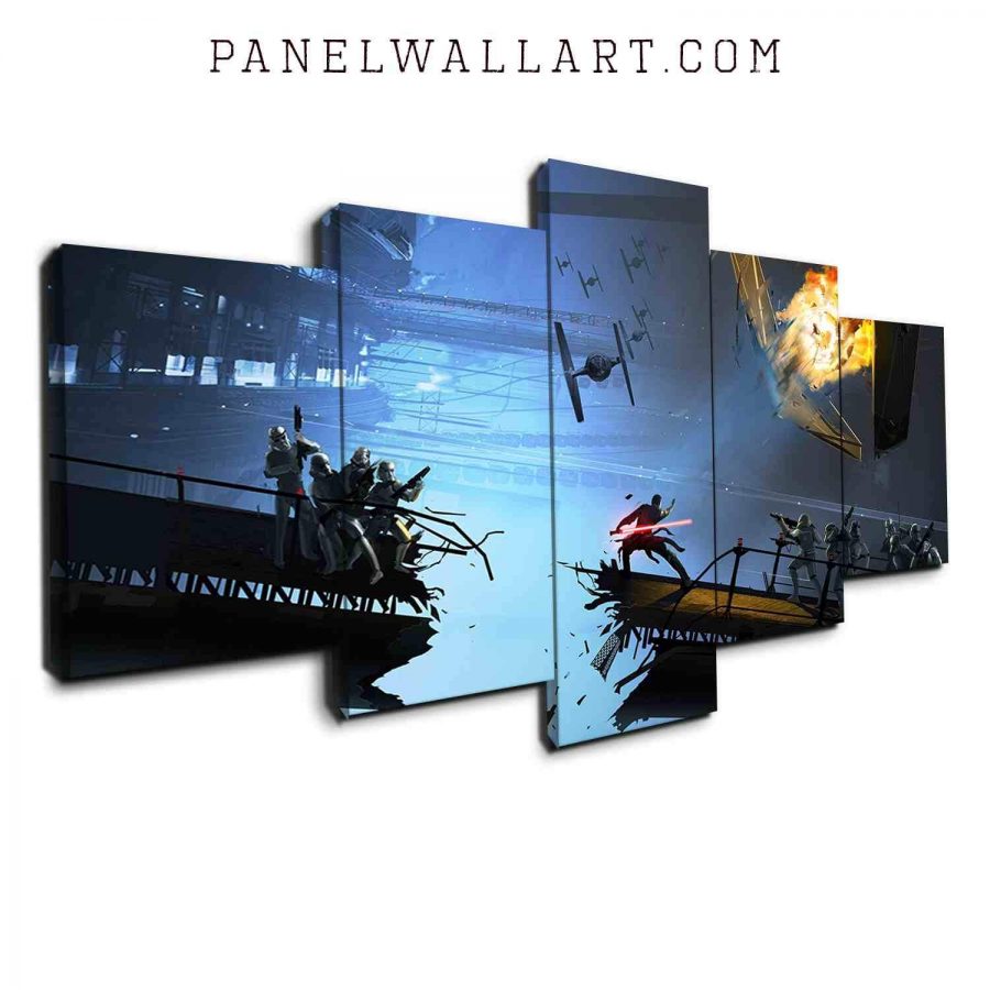 Luke Skywalker And Stormtroopers Canvas Wall Art