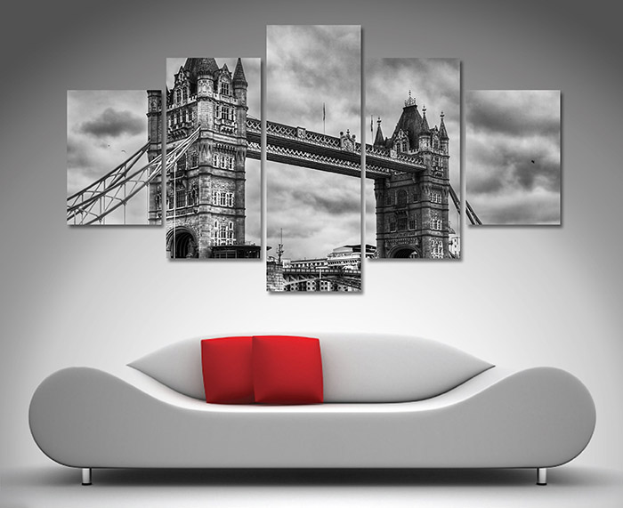 Manhattan Bridge Bw Canvas Wall Art