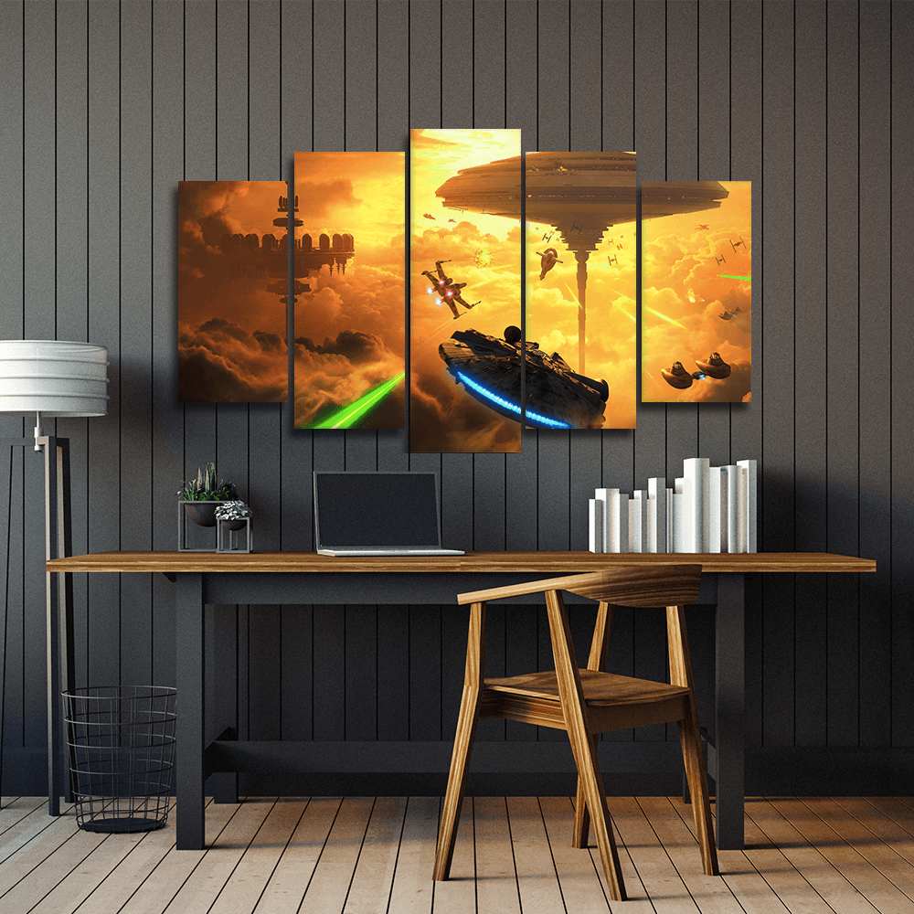 Millennium Falcon Comes Canvas Wall Art