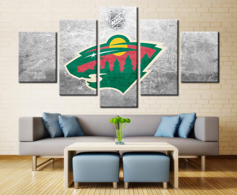 Minnesota Wild NHL Team On Ice Rink Canvas Wall Art