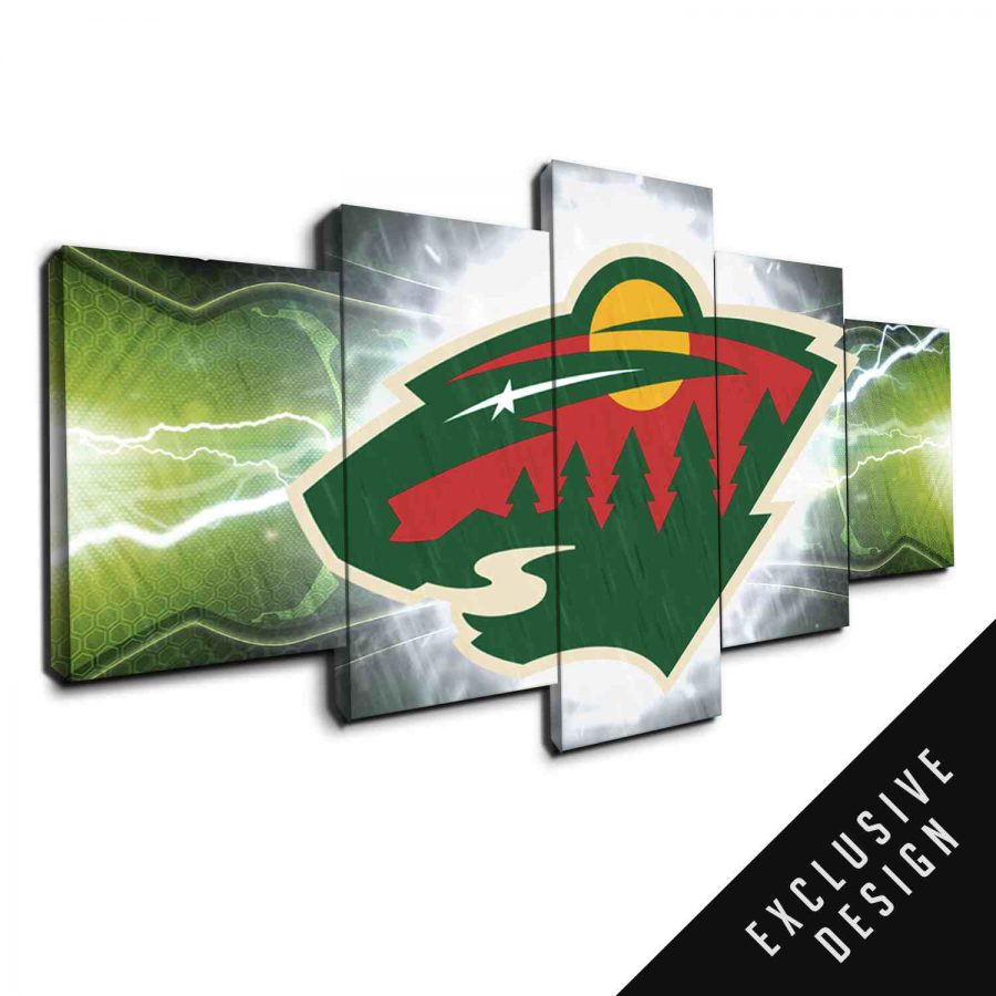 Minnesota Wild NHL Team Thunderbolt Canvas Wall Art