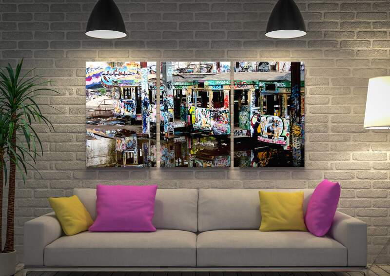 Mirrors Triptych Canvas Wall Art Mirrors Triptych Canvas Wall Art