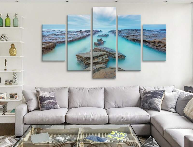 Misty Pathway Split Diamond Canvas Wall Art Misty Pathway Split Diamond Canvas Wall Art