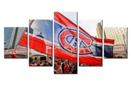 Montreal Canadians Professional Ice Hockey Team Flag Canvas Wall Art