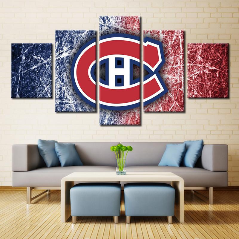 Montreal Canadiens Professional Ice Hockey Team Ice Rink Canvas Wall Art