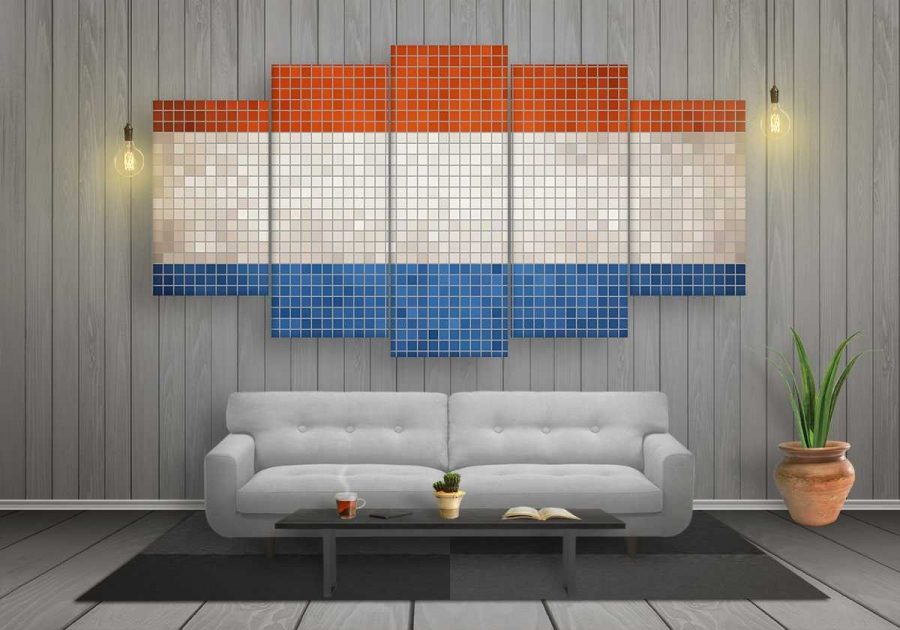 Netherlands Mosaics Flag Canvas Wall Art Netherlands Mosaics Flag Canvas Wall Art