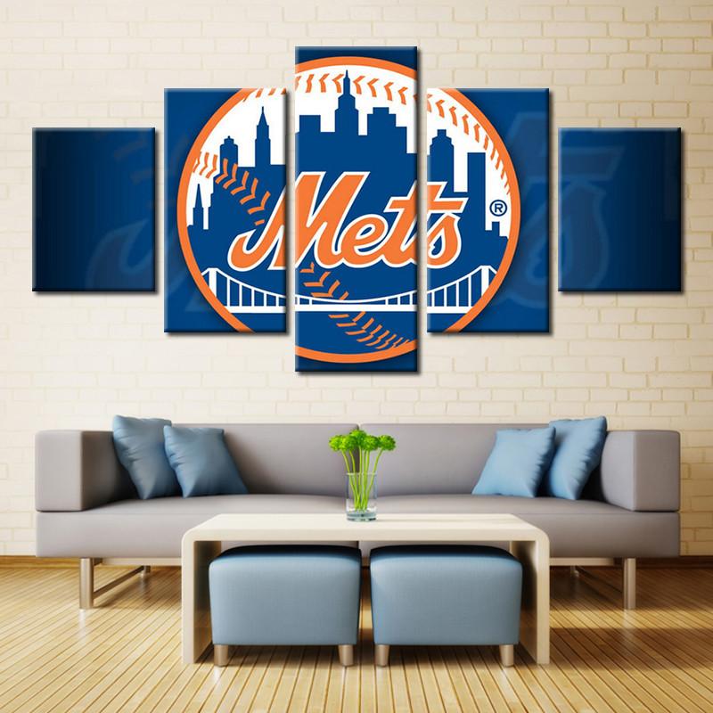 New York Mets Sports Team Blue Canvas Wall Art