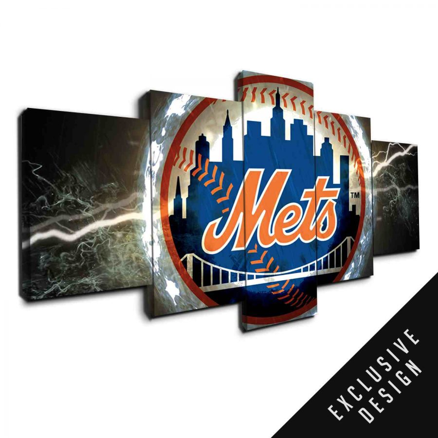 New York Mets Thunderbolt Canvas Wall Art
