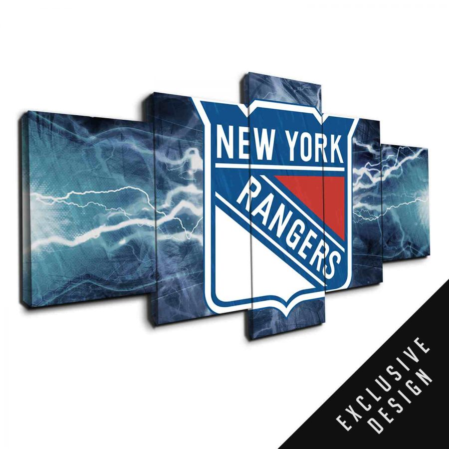 New York Rangers NHL Team Thunderbolt Canvas Wall Art