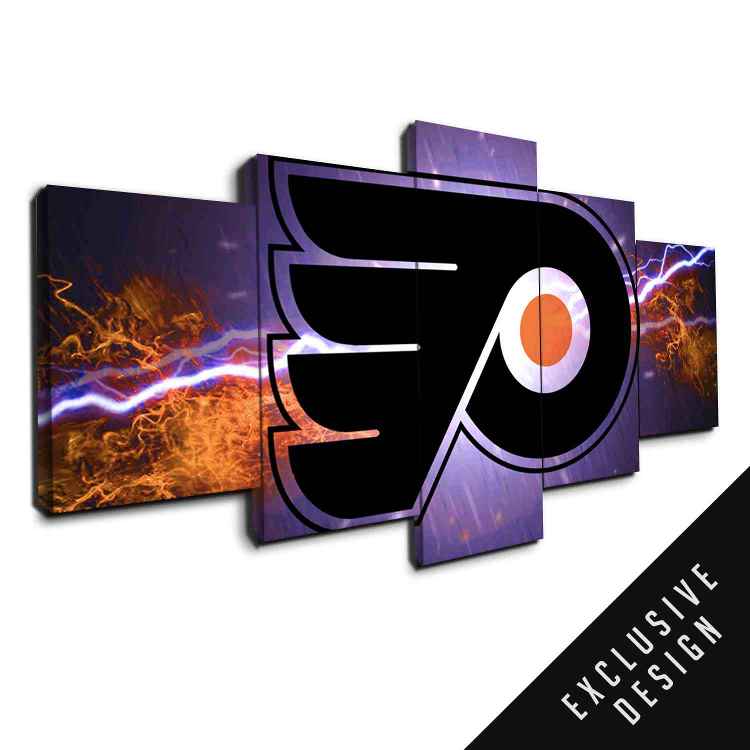 Philadelphia Flyers NHL Team Thunderbolt Canvas Wall Art