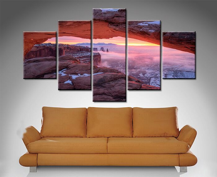 Pink Canyon Sunset Canvas Wall Art