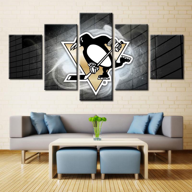 Pittsburgh Penguins NHL Team Bricks Canvas Wall Art
