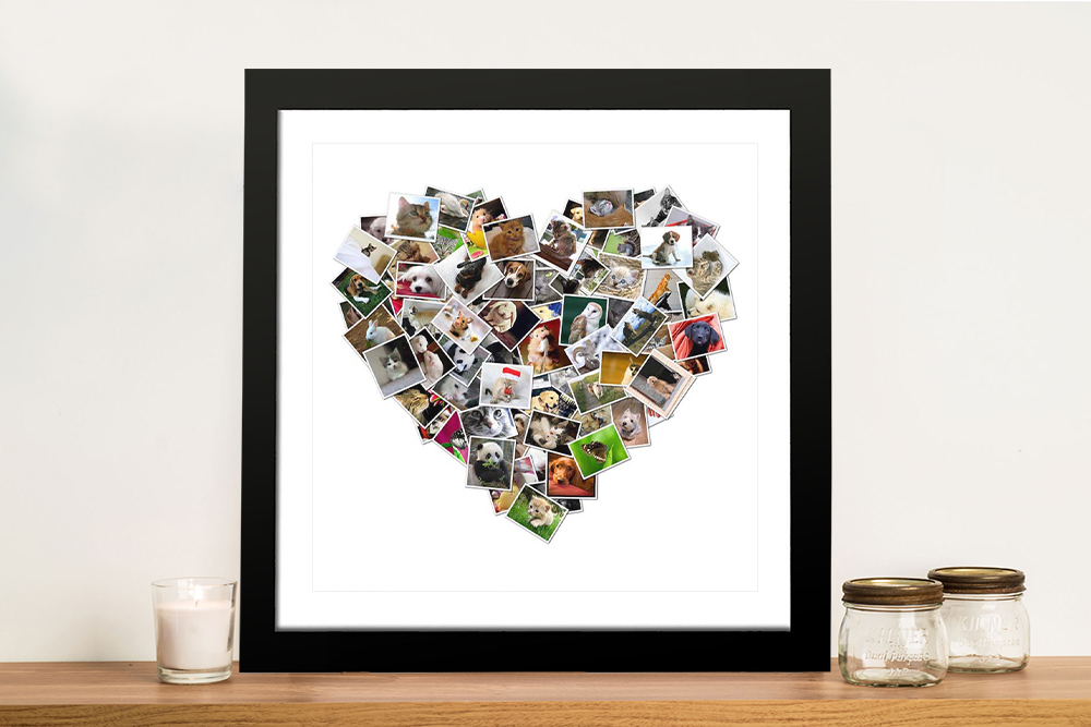 Heart Photo Collage Canvas Wall Art