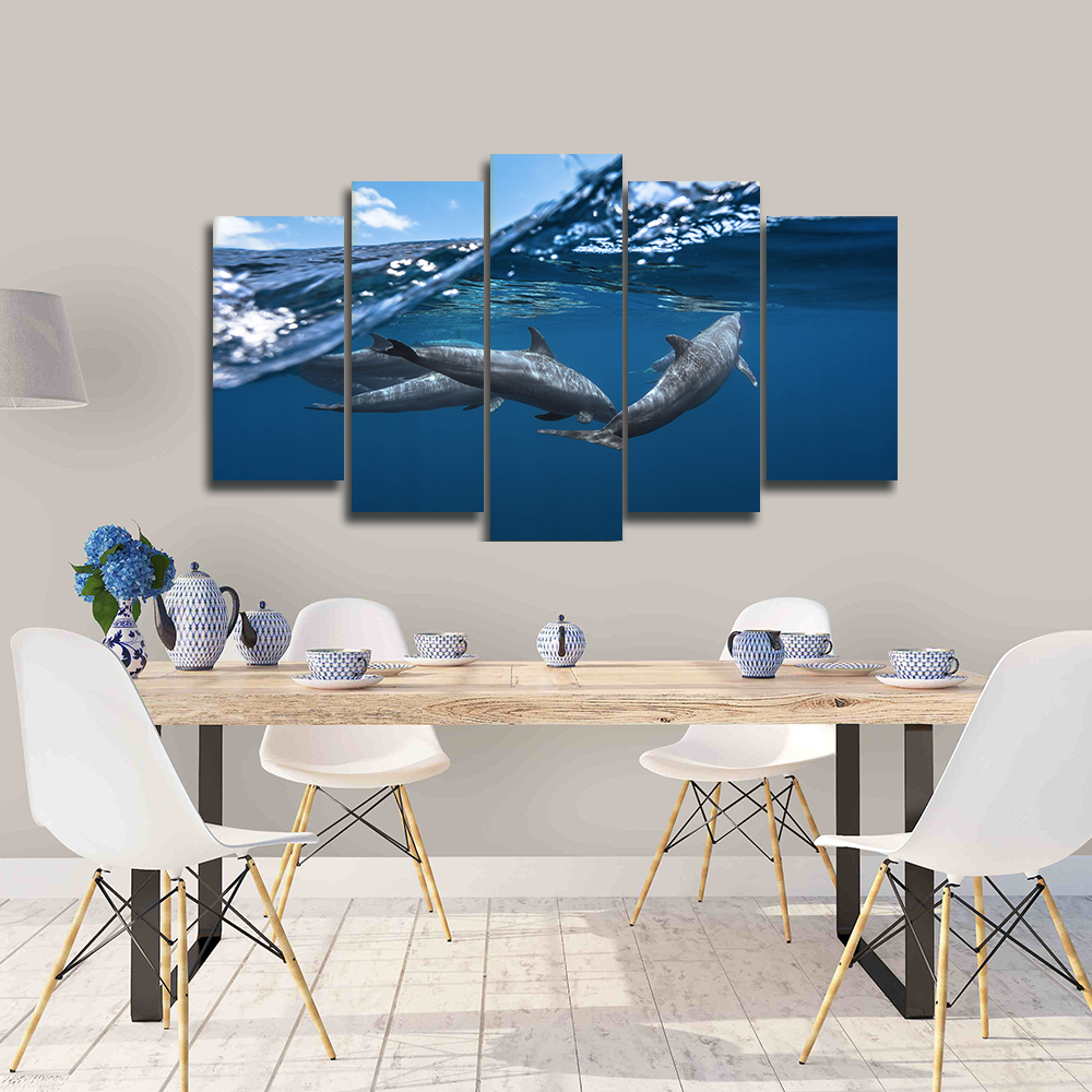 Dolphin Undersea Canvas Wall Art