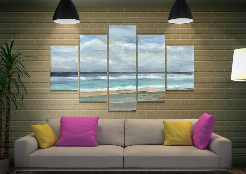 Seashore Split Diamond Canvas Wall Art Seashore Split Diamond Canvas Wall Art