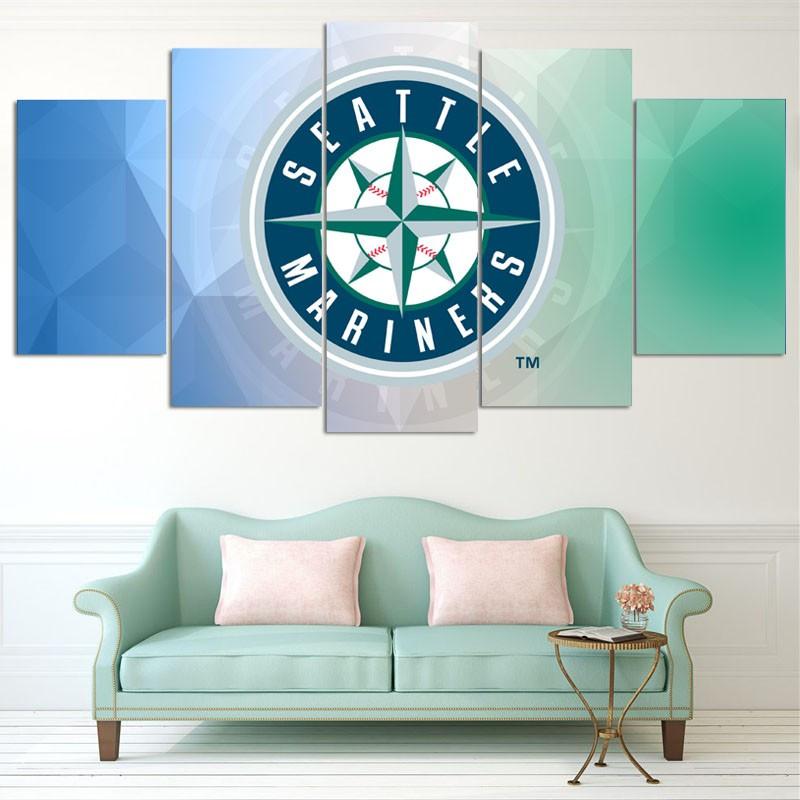 Seattle Mariners Team Logo Canvas Wall Art