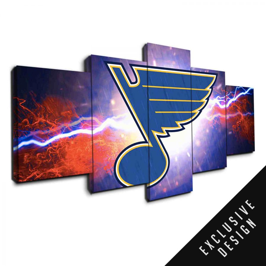 St Louis Blues NHL Team Thunderbolt Canvas Wall Art