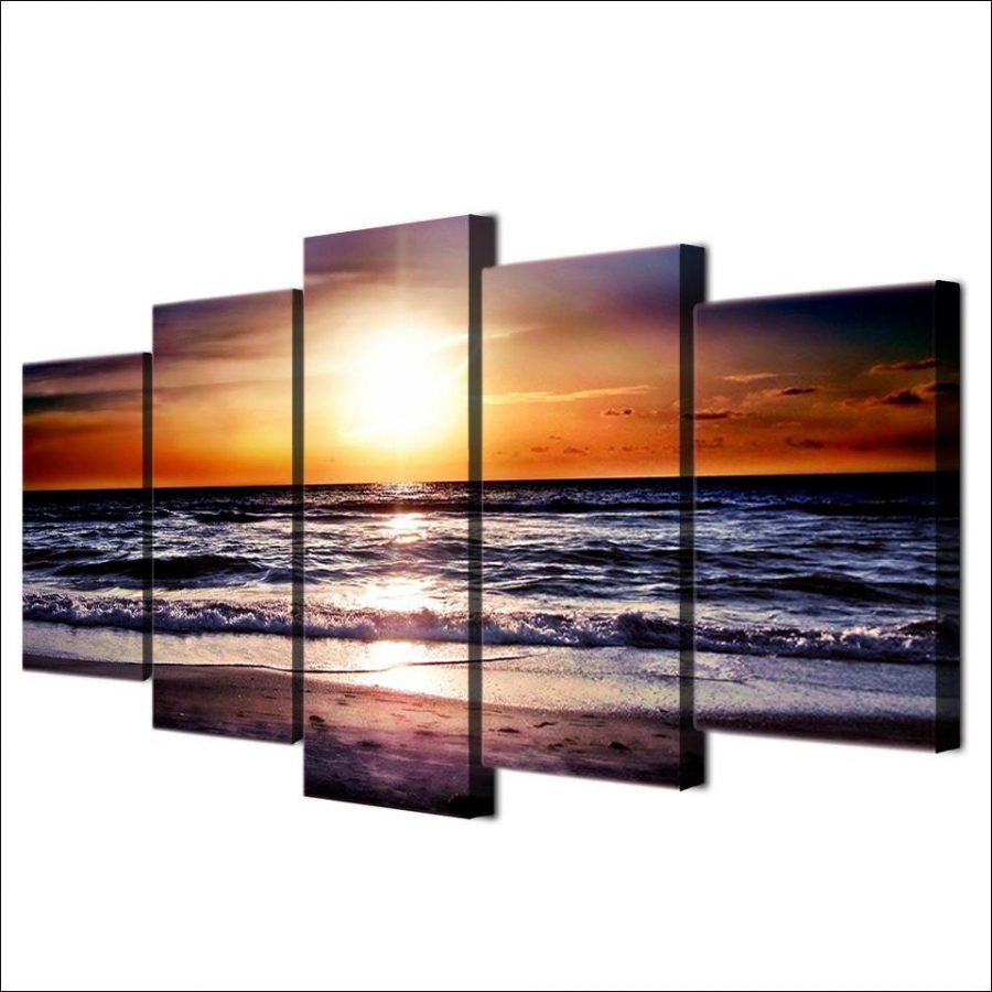 Sunset And Waves Canvas Wall Art Sunset And Waves Canvas Wall Art