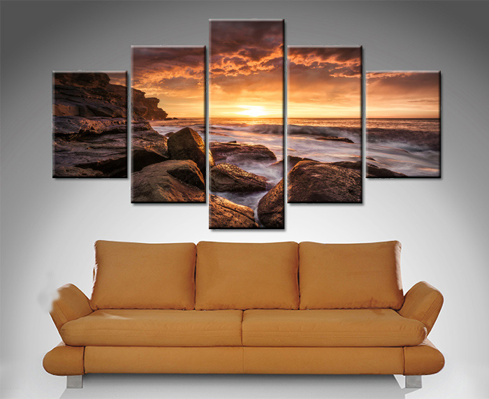 Sunset At The Sea Canvas Wall Art Sunset At The Sea Canvas Wall Art