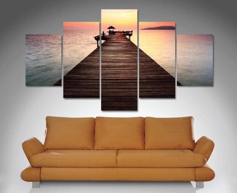 Sunset Pier Canvas Wall Art Sunset Pier Canvas Wall Art