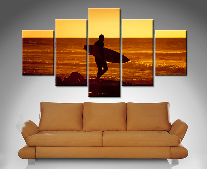 Sunset Surfer Canvas Wall Art Sunset Surfer Canvas Wall Art
