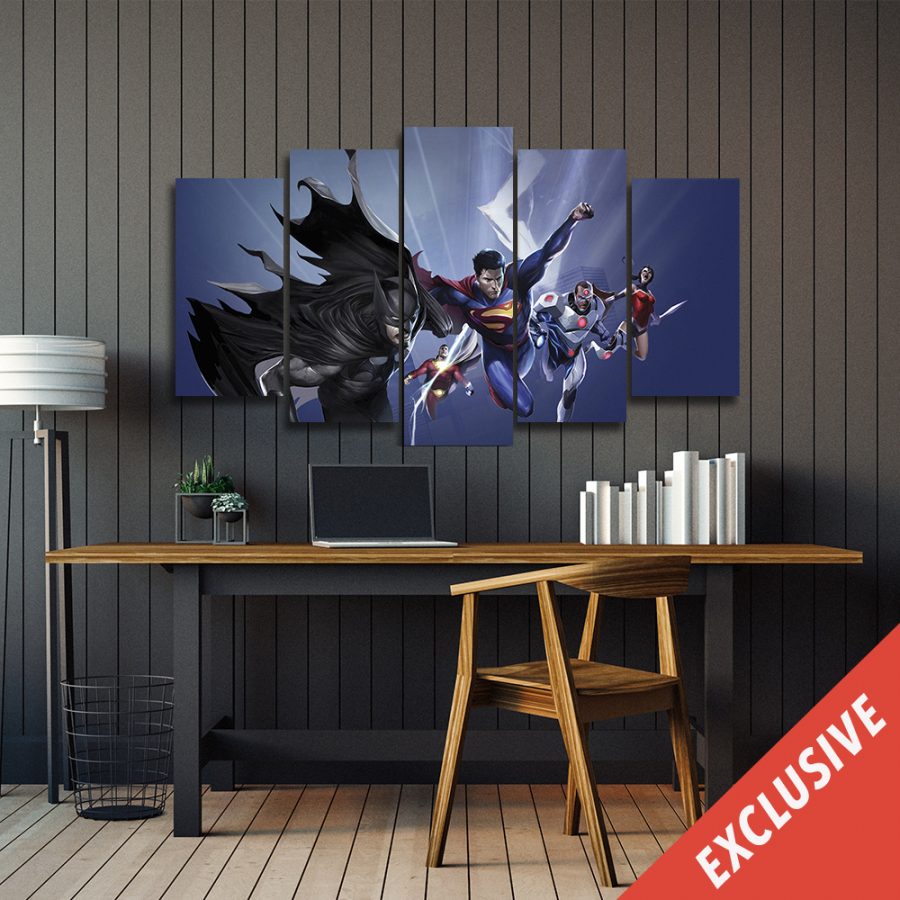 Superheros Fighting Canvas Wall Art