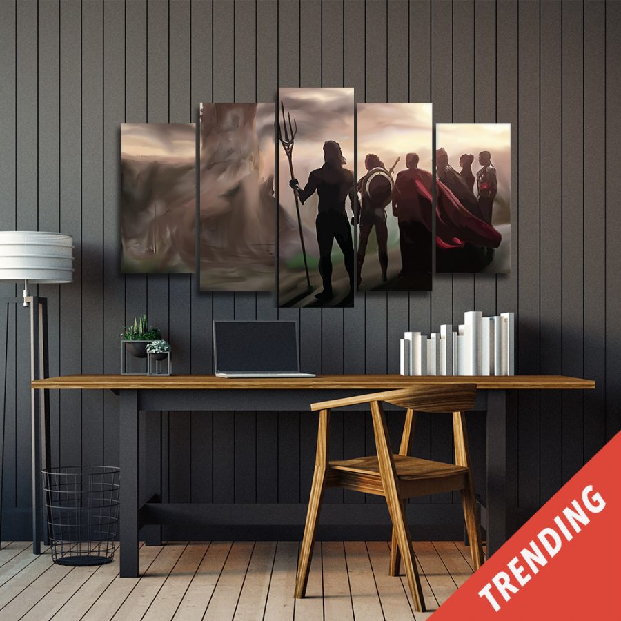 Superheros Facing Storm Canvas Wall Art Superheros Facing Storm Canvas Wall Art