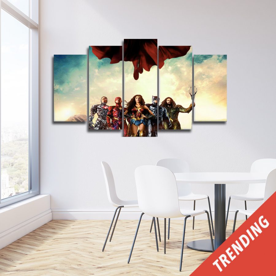Superheros Meeting Canvas Wall Art