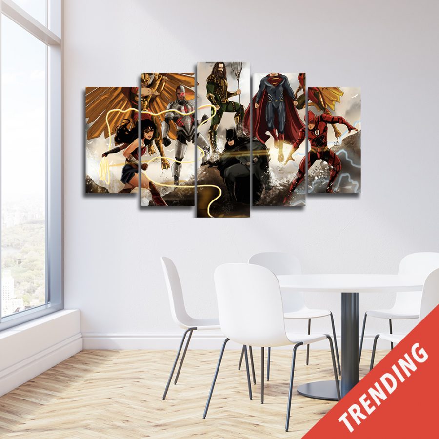 Superheros Gathering Canvas Wall Art