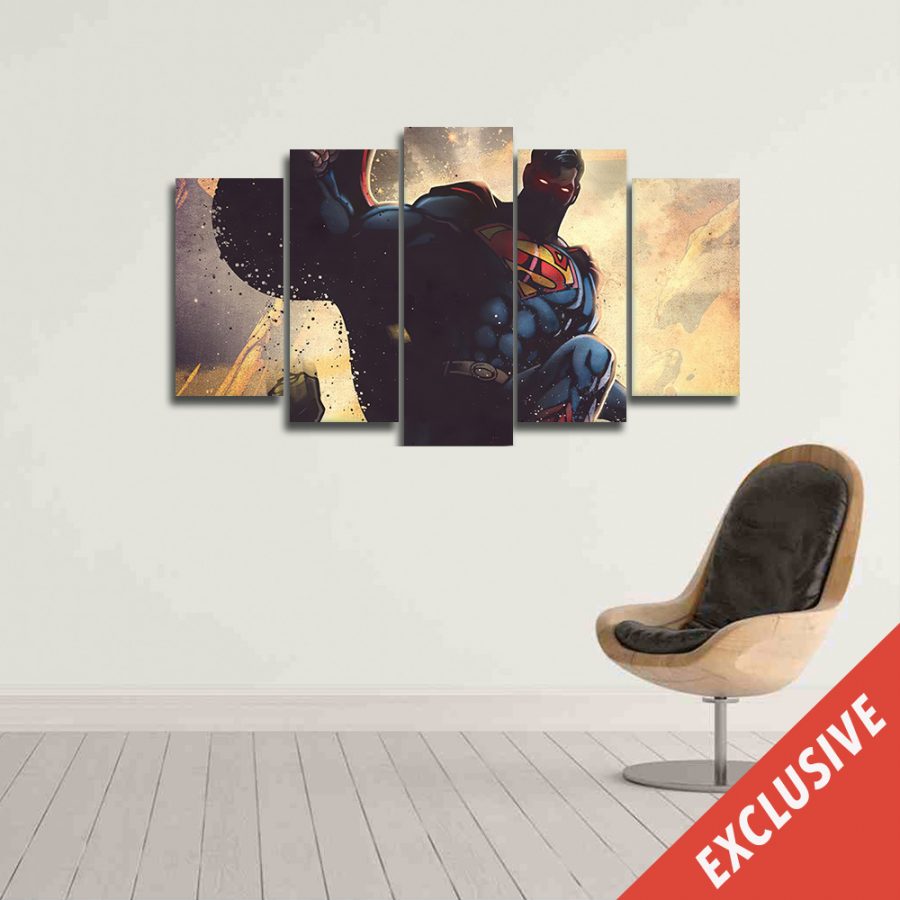 Superman Fighting Canvas Wall Art