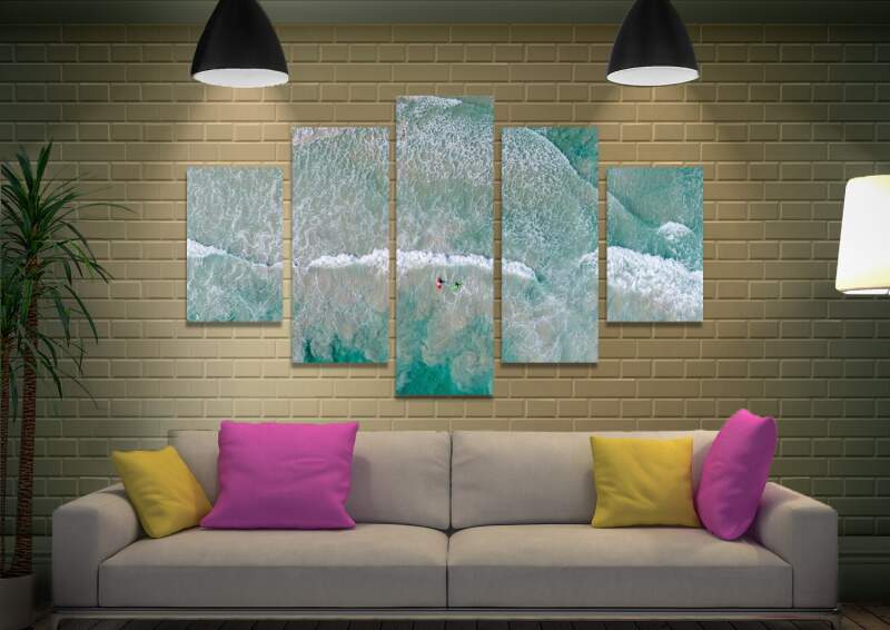 Surfs Up Split Diamond Canvas Wall Art Surfs Up Split Diamond Canvas Wall Art
